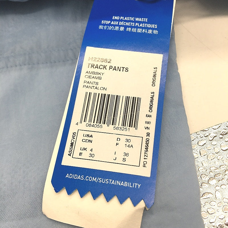 Adidas Primegreen Shattered Trefoil Sky Blue Track Pants Ladies Size UK 4 NEW