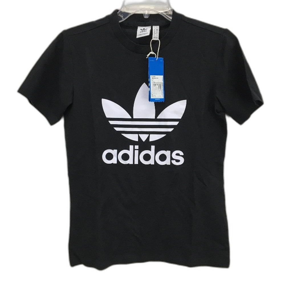 Adidas AdiColor Classics Trefoil Logo Black Tee Shirt Ladies Size UK 10 NEW