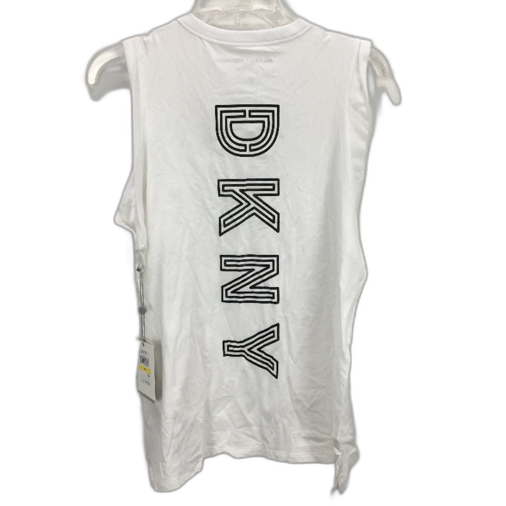 DKNY Sport Cotton Modal Blend White Muscle Tank Ladies Size Medium NEW