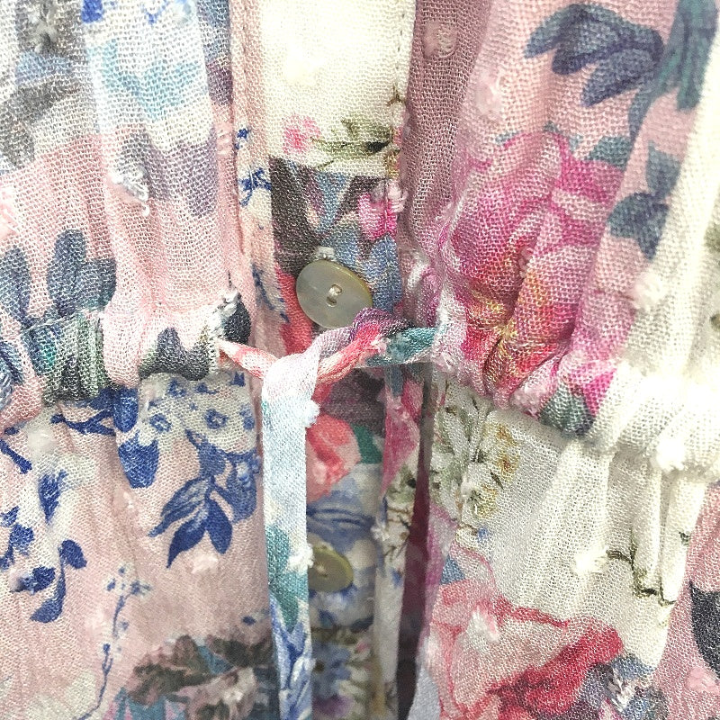 Just Jeans Luna Tiered Floral Pink Blue Dress Ladies Size AU 12 NEW