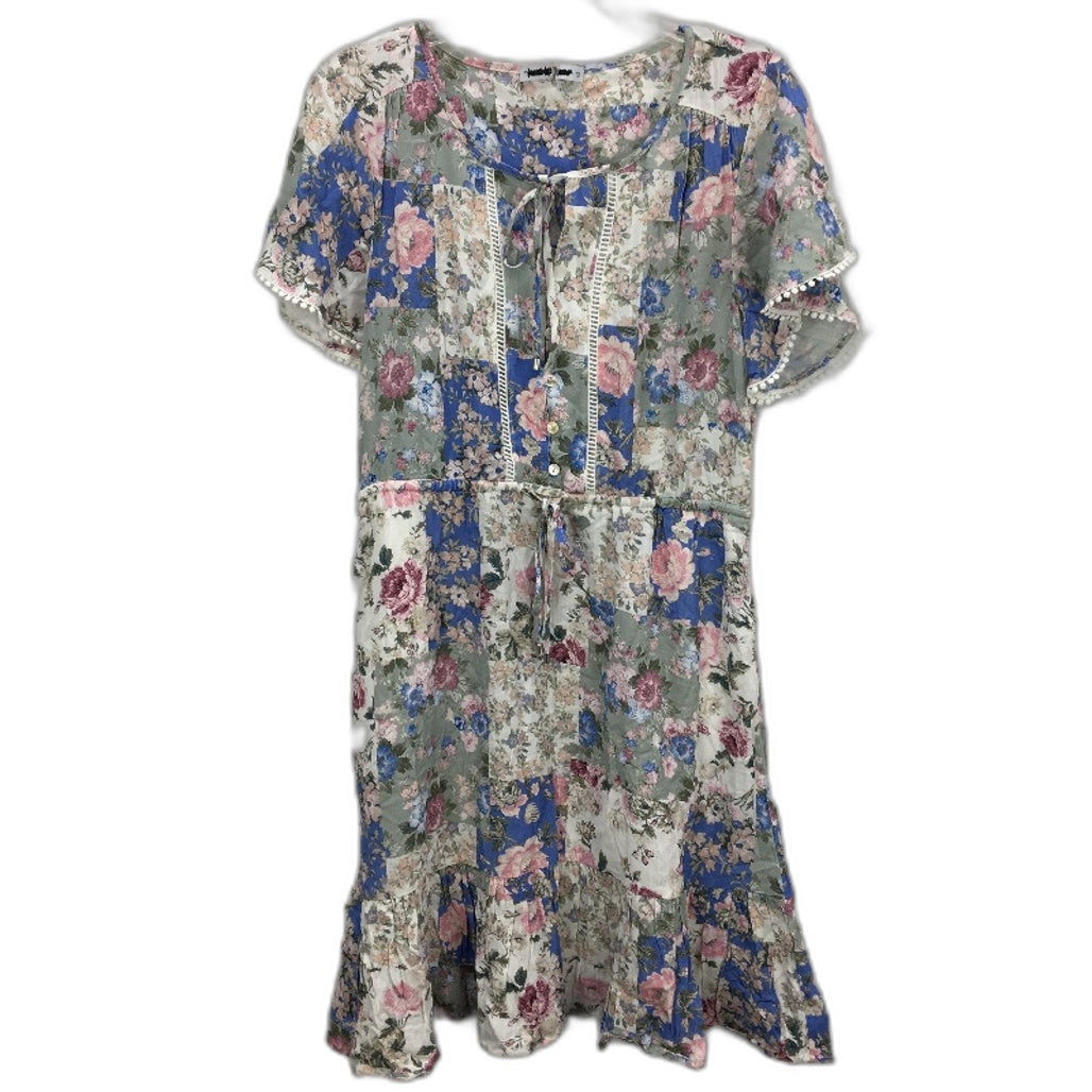 Just Jeans Margot Floral Patch Style Print Short Dress Ladies Size AU 12 NEW