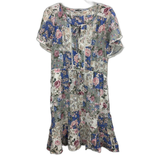 Just Jeans Margot Floral Patch Style Print Short Dress Ladies Size AU 12 NEW