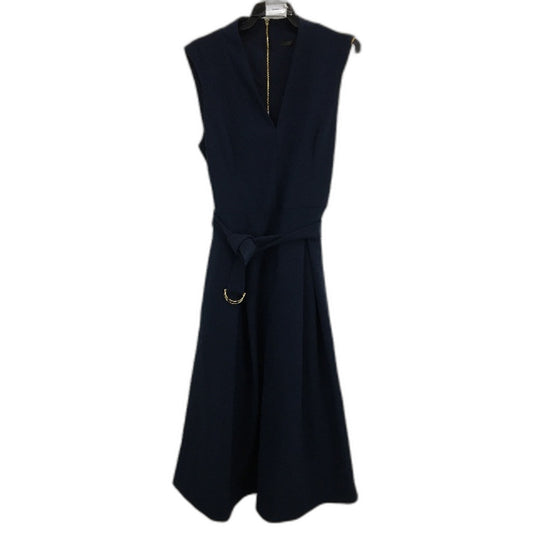Portmans Rosie Fit & Flare Navy Blue Sleeveless Midi Dress Ladies Size AU 12 NEW