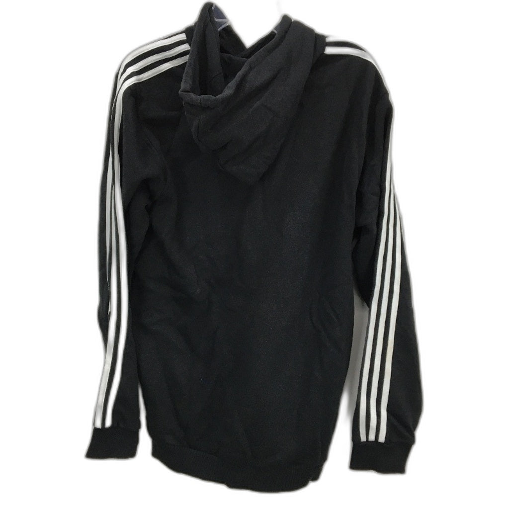Adidas Essentials Fleece 3 Stripes Black Pullover Hoodie Mens Size Large NEW