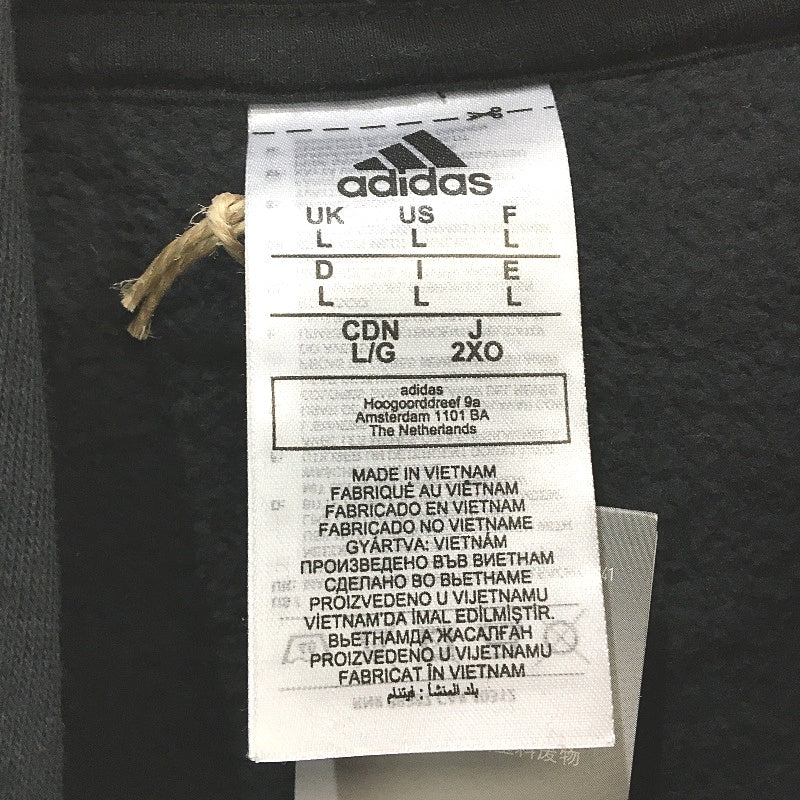 Adidas Essentials Fleece 3 Stripes Black Pullover Hoodie Mens Size Large NEW