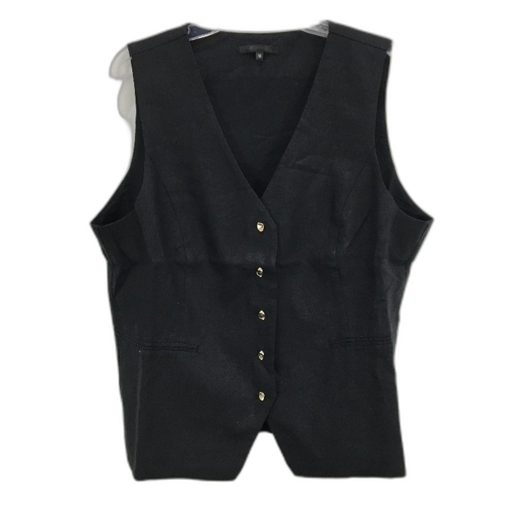 Portmans Olivia Linen Blend Black Vest Ladies Size AU 18 NEW