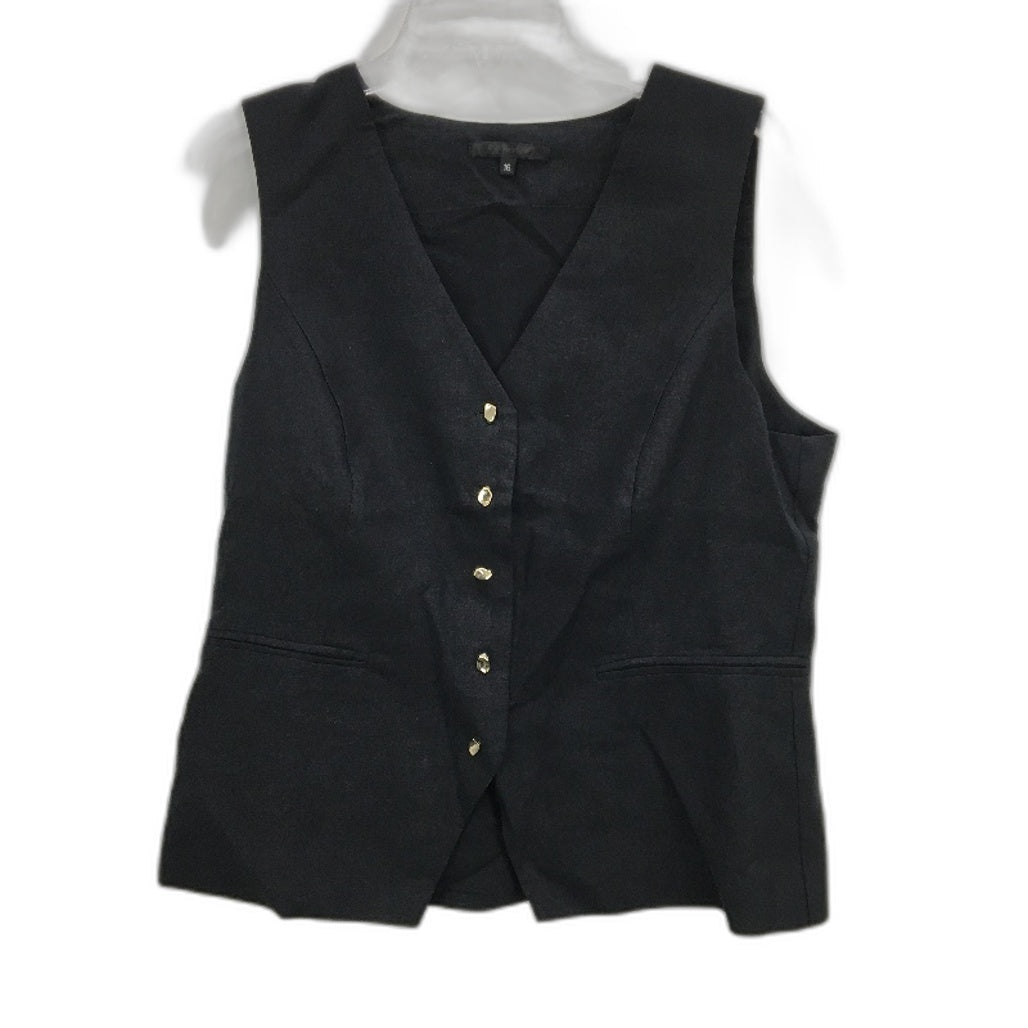 Portmans Olivia Linen Blend Black Vest Ladies Size AU 16 NEW