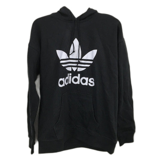Adidas Adicolor Trefoil French Terry Cotton Black Hoodie Ladies Size UK 10 NEW