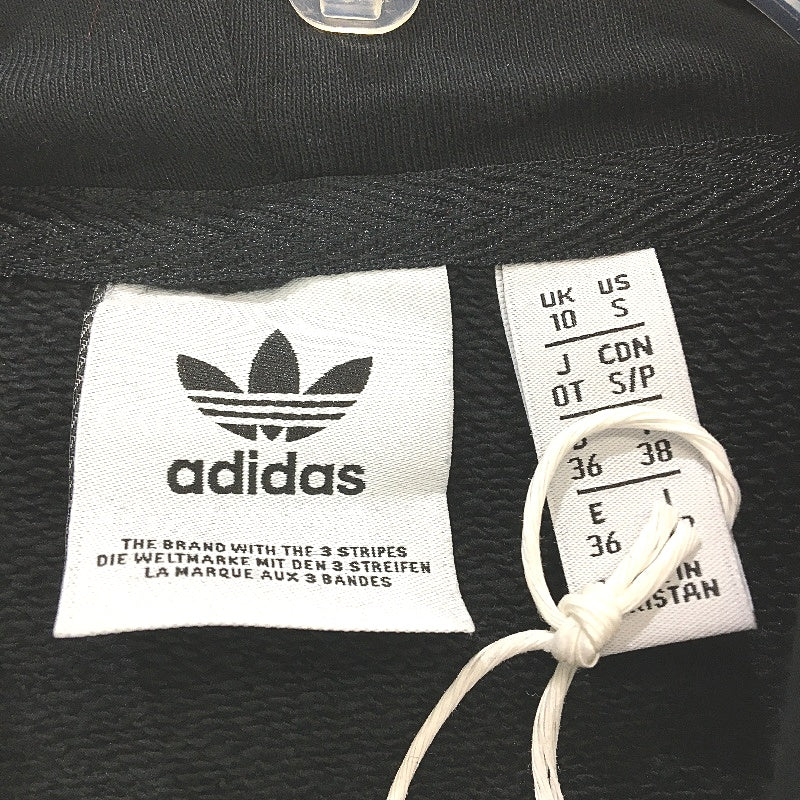 Adidas Adicolor Trefoil French Terry Cotton Black Hoodie Ladies Size UK 10 NEW