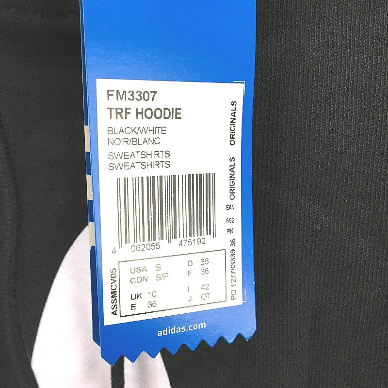 Adidas Adicolor Trefoil French Terry Cotton Black Hoodie Ladies Size UK 10 NEW