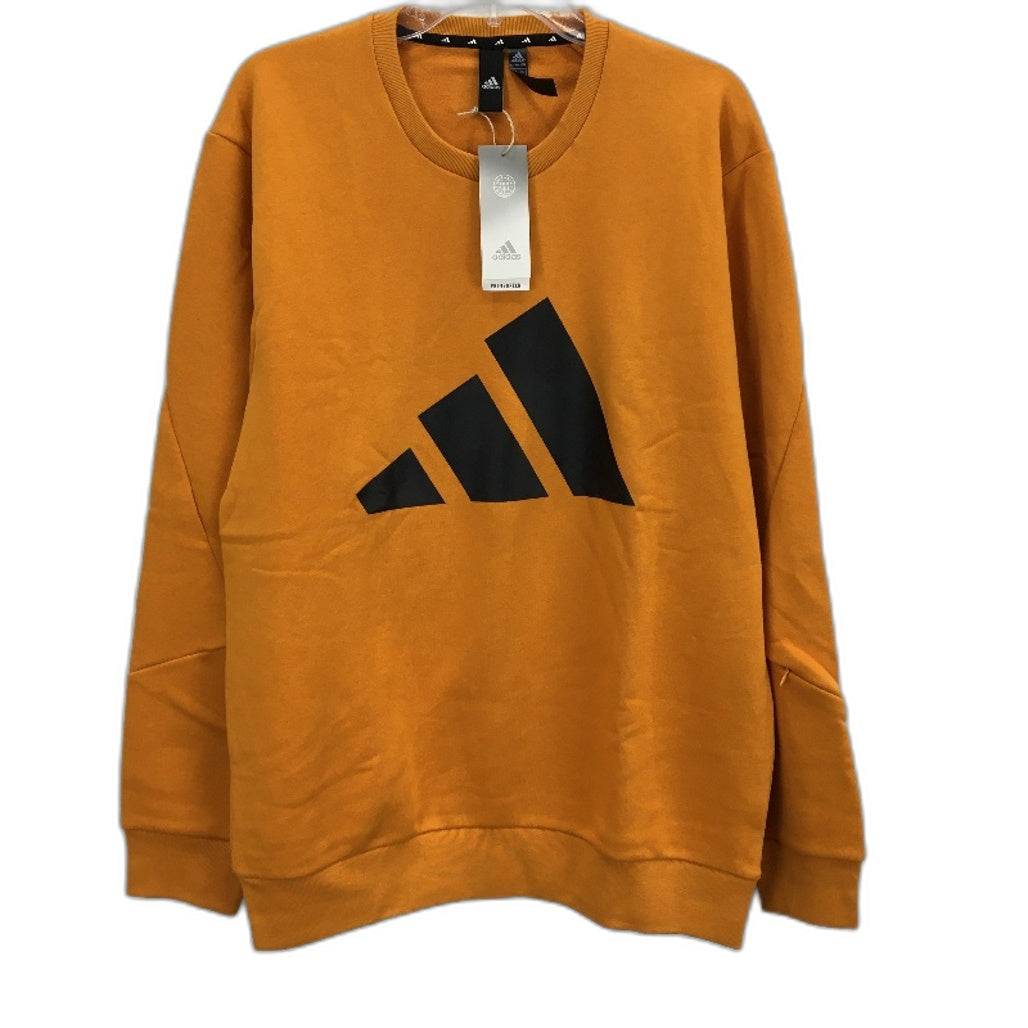 Adidas Future Icon Winterised Crew Neck Orange Sweatshirt Mens Size Large NEW