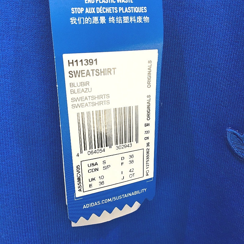 Adidas Adicolor Oversized Blue Bird Pullover Sweatshirt Ladies Size UK 10 NEW