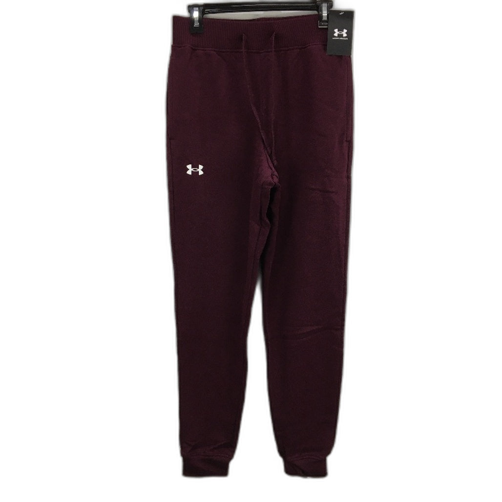 Under Armour Rival Burgundy Mid Rise Cotton Joggers Mens Size Medium NEW