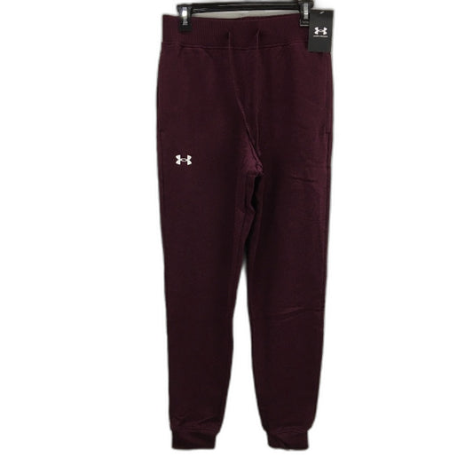 Under Armour Rival Burgundy Mid Rise Cotton Joggers Mens Size Medium NEW