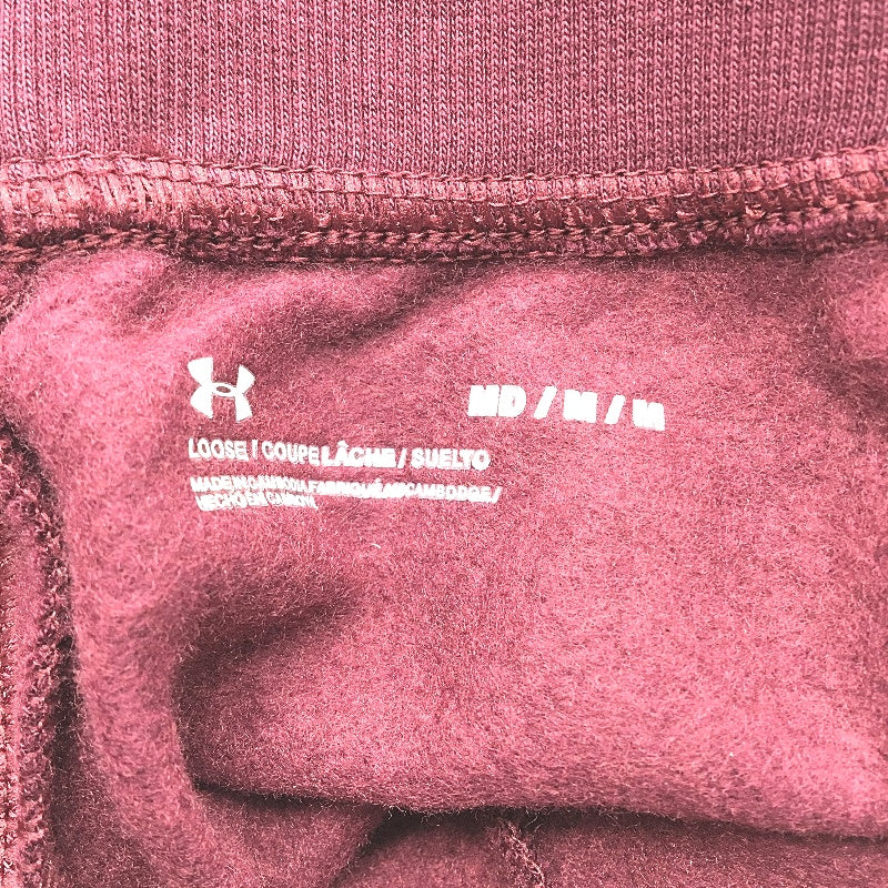 Under Armour Rival Burgundy Mid Rise Cotton Joggers Mens Size Medium NEW