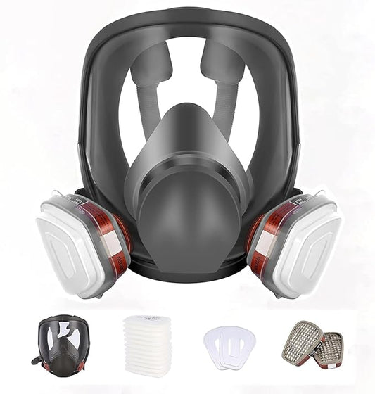 6800 Reusable Full Face Protection Anti-Fog Respirator Mask in Grey NEW