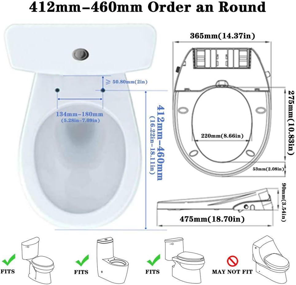 Geoaton Non Electric Bidet Toilet Seat Dual Self Cleaning Nozzles in O Shape NEW