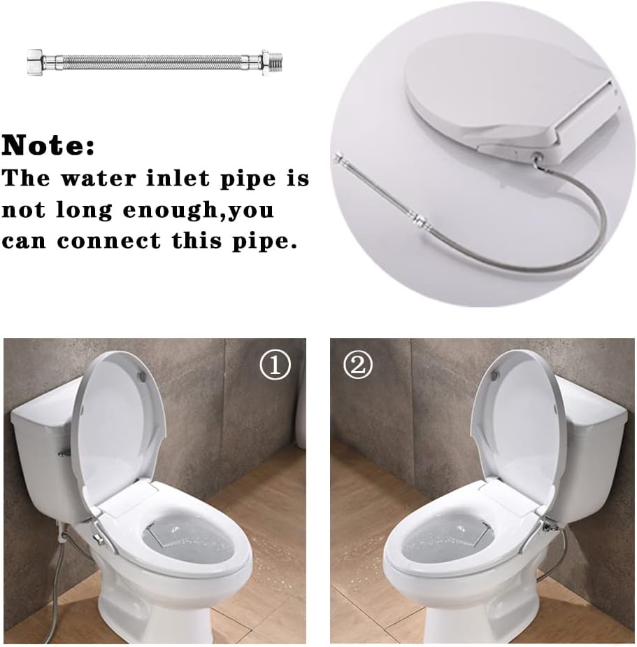 Geoaton Non Electric Bidet Toilet Seat Dual Self Cleaning Nozzles in O Shape NEW