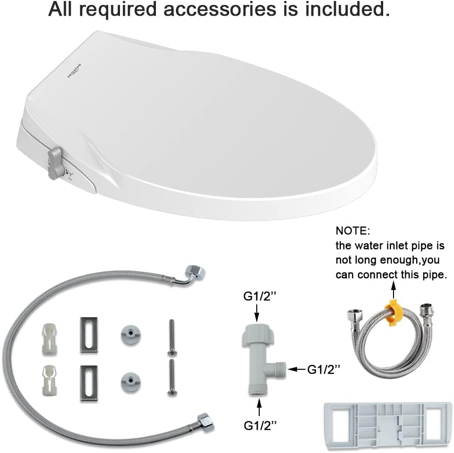Geoaton Non Electric Bidet Toilet Seat Dual Self Cleaning Nozzles in O Shape NEW