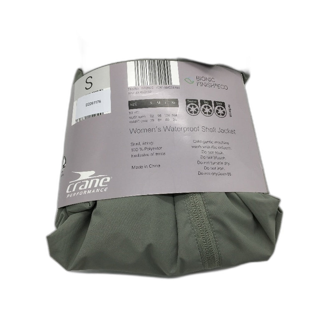 Crane Performance Green Waterproof Lightweight Shell Jacket Ladies Size S NEW