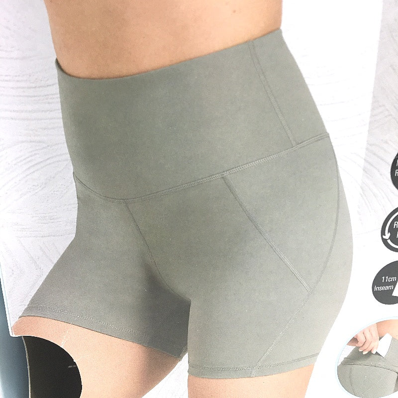 Crane Performance Green 2 Piece Activewear Crop Top & Bike Shorts Size 8 XS NEW