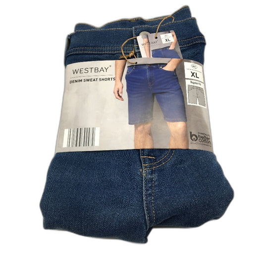Westbay Regular Fit Mid Fade Blue Denim Sweat Shorts Mens Size XL NEW