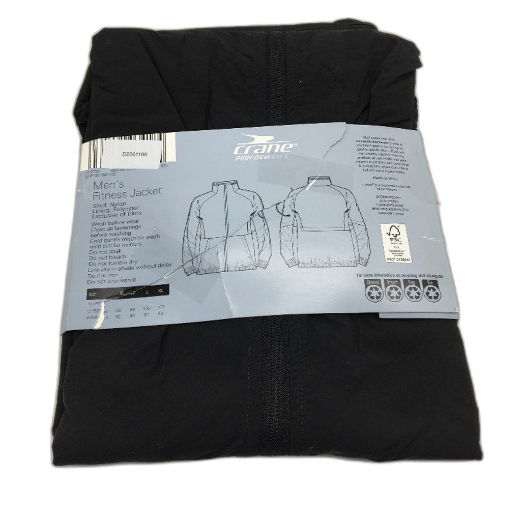 Crane Performance Black Waterproof Lightweight Fitness Jacket Mens Size XL NEW