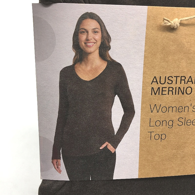 Crane Performance 100% Merino Fine Wool Brown Long Sleeve Top Ladies Size XL NEW