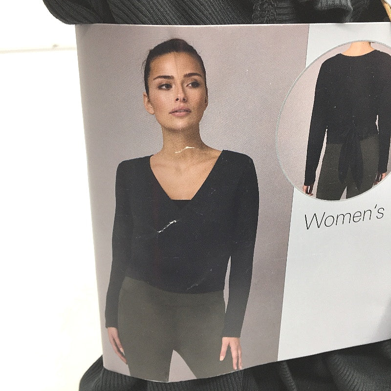 Crane Performance Black Moisture Regulating Modal Blend Wrap Top Size S NEW