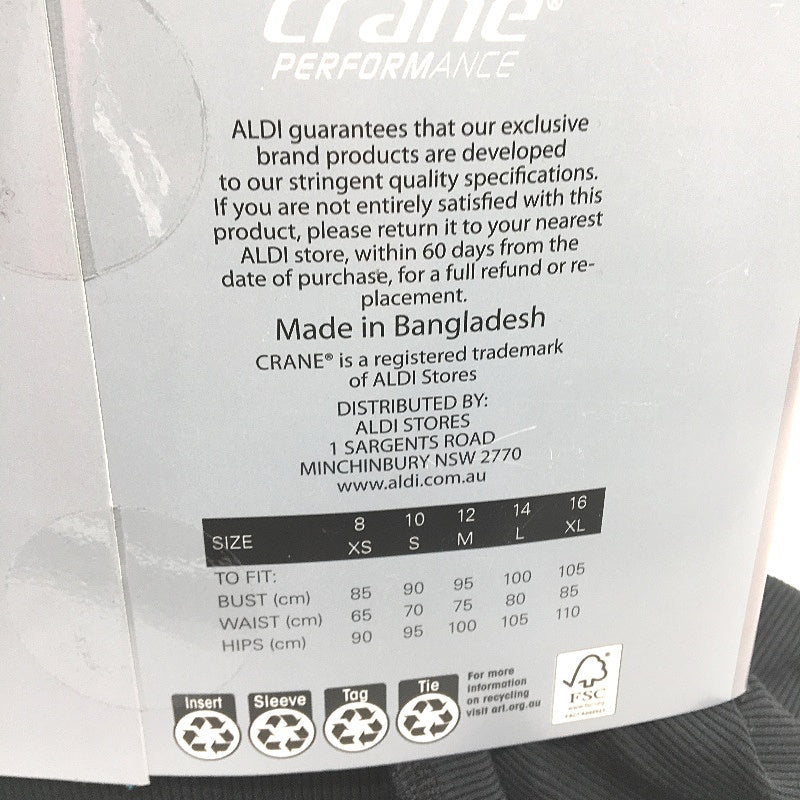 Crane Performance Black Moisture Regulating Modal Blend Wrap Top Size S NEW