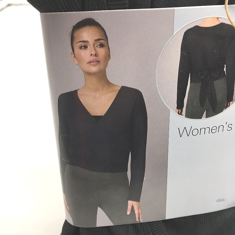 Crane Performance Black Moisture Regulating Modal Blend Wrap Top Size M NEW