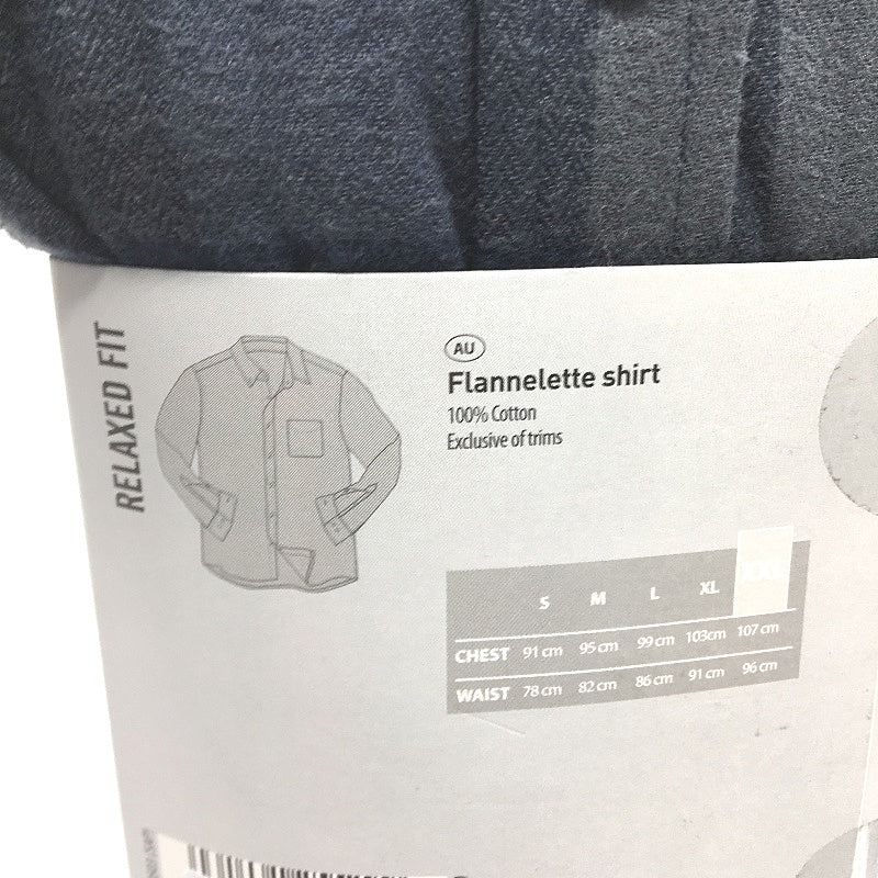 Westbay Blue Grey Check Pattern Relaxed Fit Flanelette Shirt Mens Size XXL NEW