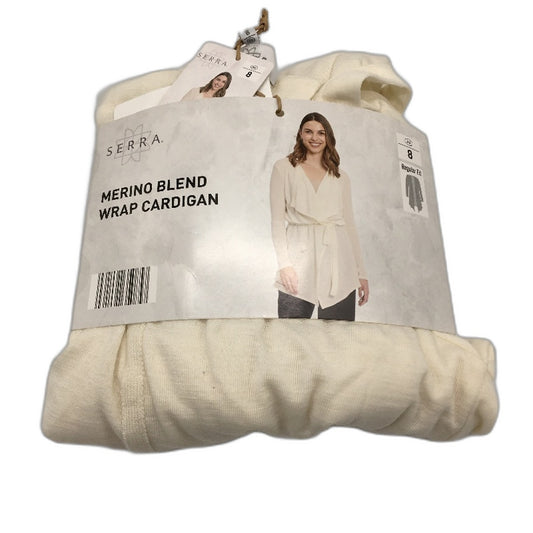 Crane Performance Merino Fine Wool Blend Wrap Cardigan Top Ladies Size 8 NEW