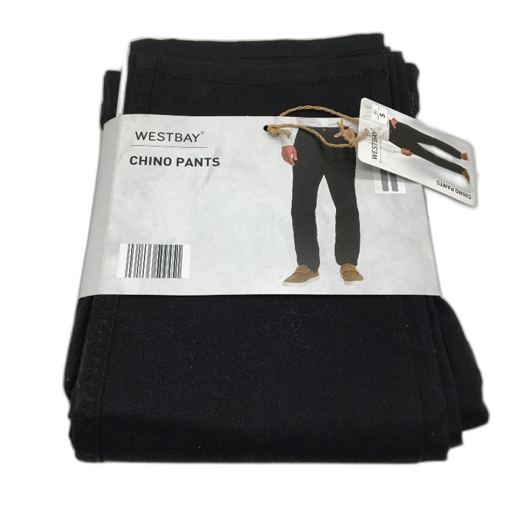 Westbay Black Cotton Regular Fit Lightweight Stretch Chino Pants Mens Size S NEW