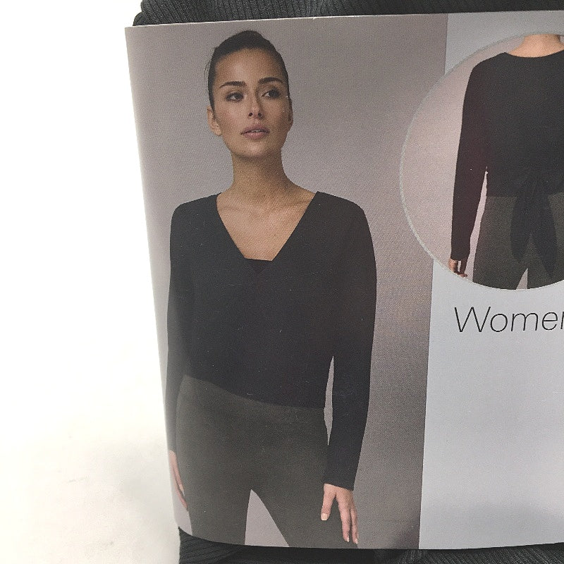 Crane Performance Black Moisture Regulating Modal Blend Wrap Top Size XS NEW
