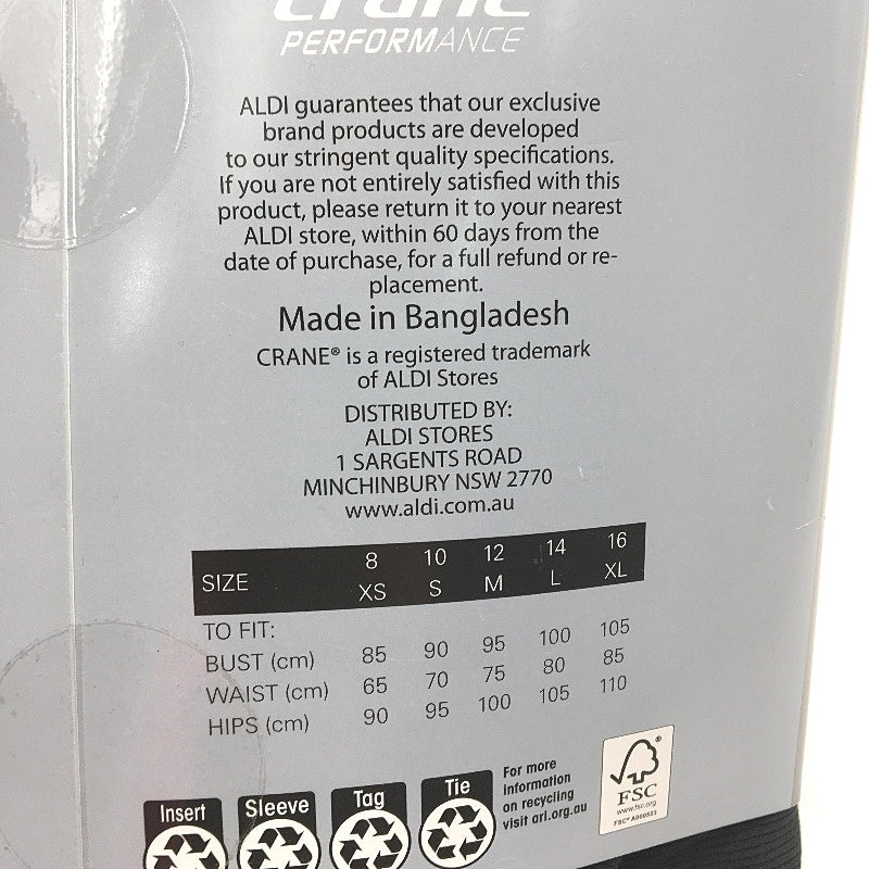 Crane Performance Black Moisture Regulating Modal Blend Wrap Top Size XS NEW