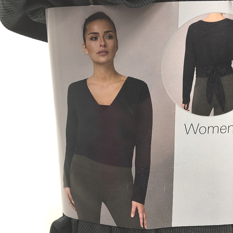 Crane Performance Black Moisture Regulating Modal Blend Wrap Top Size L NEW