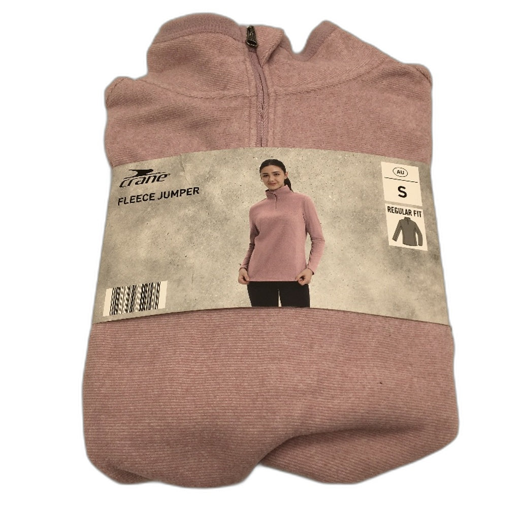 Crane Performance 2 Pack Regular Fit Pink & Tan Fleece Jumpers Ladies Size S NEW