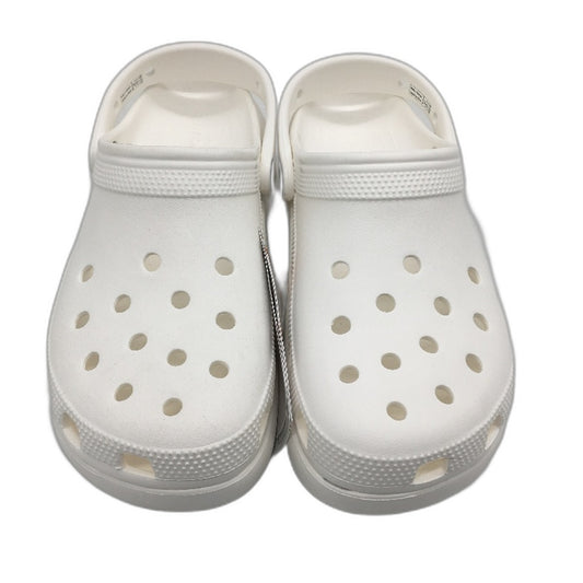 Crocs Comfort Classic Platform Clog Shoe White Ladies Roomy Fit US9 EU 39-40 NEW