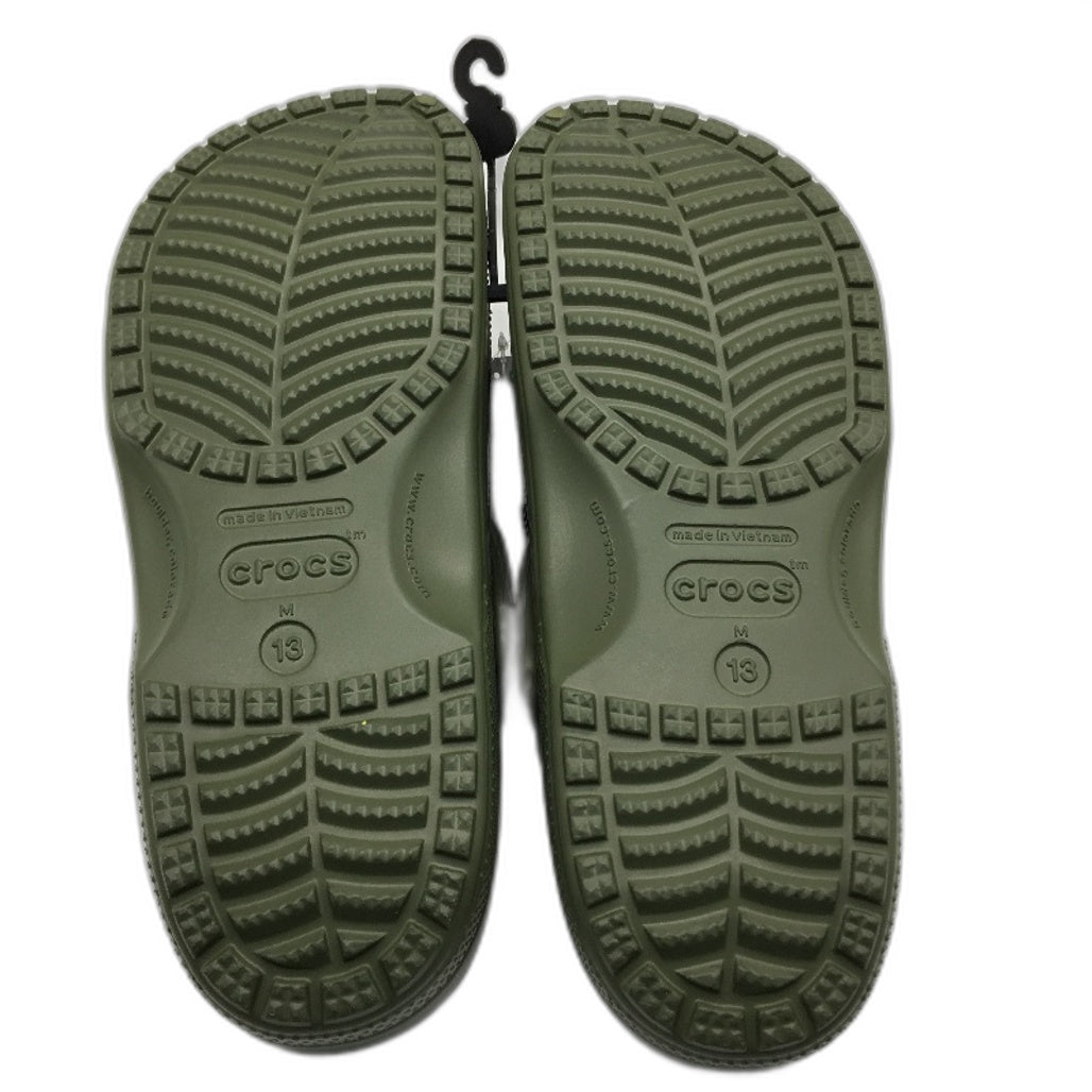Crocs Iconic Comfort Classic Clog Shoe Army Green Mens Size US 13 EU 48-49 NEW