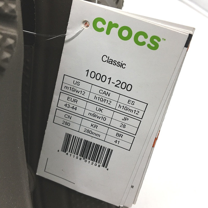 Crocs Iconic Comfort Classic Noir Clog Shoe Chocolate Unisex US Size M10 W12 NEW