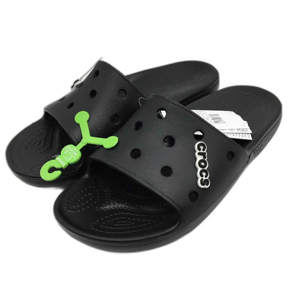 Crocs Iconic Comfort Black Classic Slides Sandals Mens Size US 12 EU 46-47 NEW
