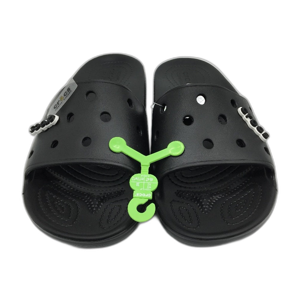 Crocs Iconic Comfort Black Classic Slides Sandals Mens Size US 12 EU 46-47 NEW