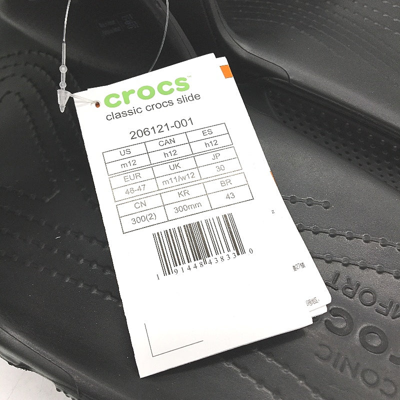 Crocs Iconic Comfort Black Classic Slides Sandals Mens Size US 12 EU 46-47 NEW