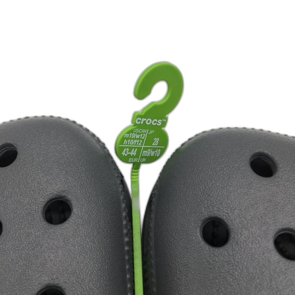 Crocs Iconic Comfort Classic Noir Clog Shoe Slate Grey Unisex US Sze M10 W12 NEW