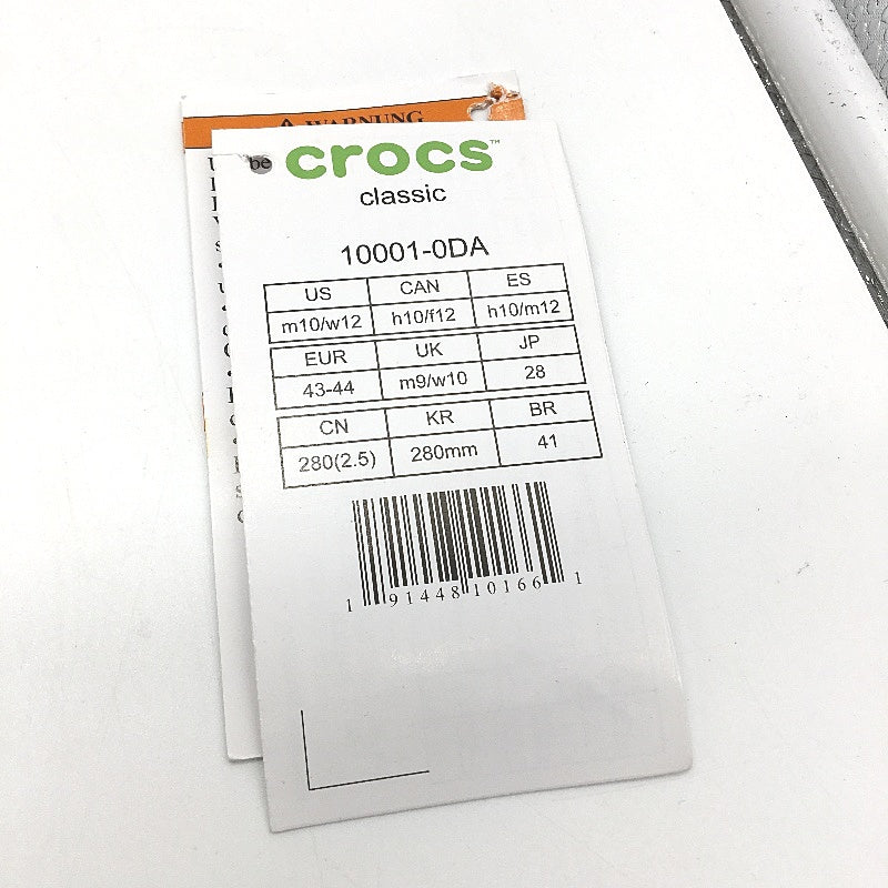 Crocs Iconic Comfort Classic Noir Clog Shoe Slate Grey Unisex US Sze M10 W12 NEW