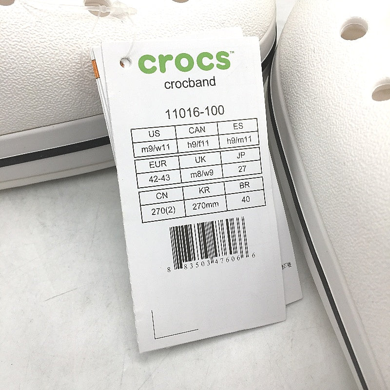 Crocs Iconic Comfort White Crocband Clog Shoe Unisex US Size M9 W11 NEW