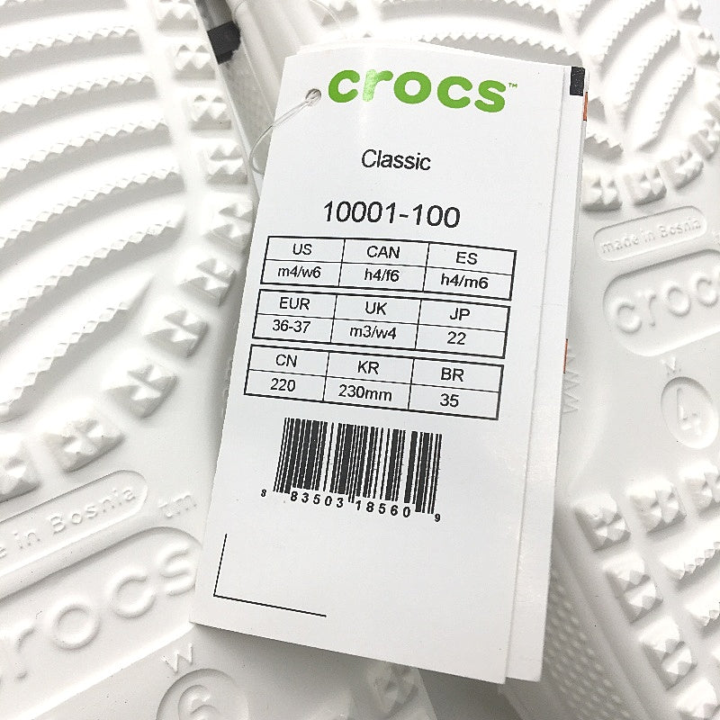 Crocs Iconic Comfort White Classic Clog Shoes Unisex US Size M4 W6 NEW