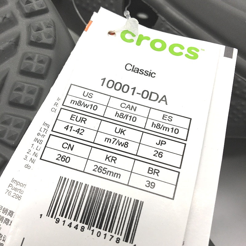 Crocs Iconic Comfort Slate Grey Classic Clog Shoe Unisex US Size M8 W10 NEW