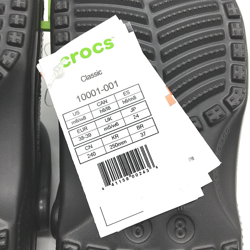 Crocs Iconic Comfort Noir Black Classic Clog Shoe Unisex US Size M6 W8 NEW
